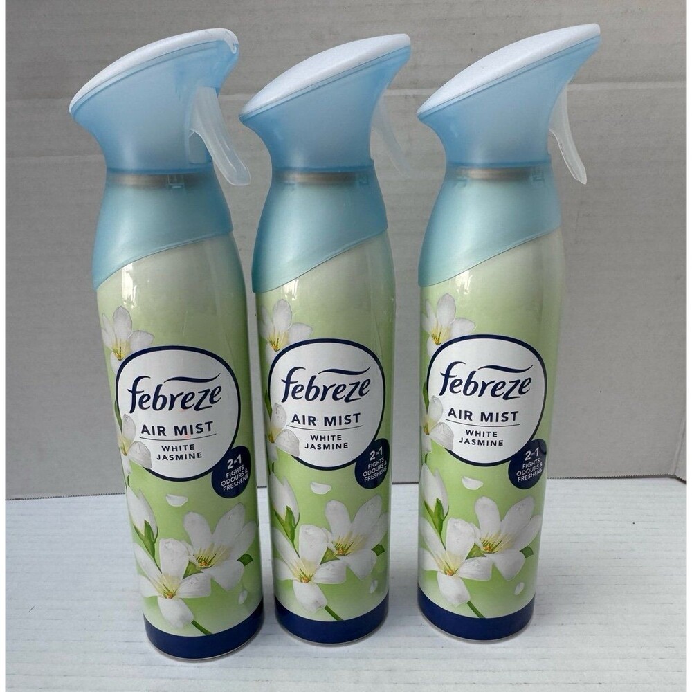 3 Pack Febreze Air Freshener Spray Air Mist White Jasmine OdourClear 185 ml
